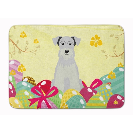 Carolines Treasures Easter Eggs Miniature Schanuzer White Machine Washable Memory Foam Mat BB6053RUG